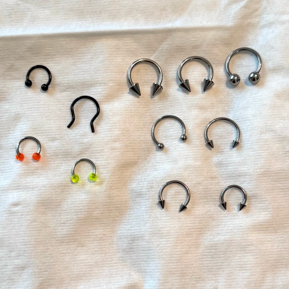 Lot of Various Sized Nose Rings